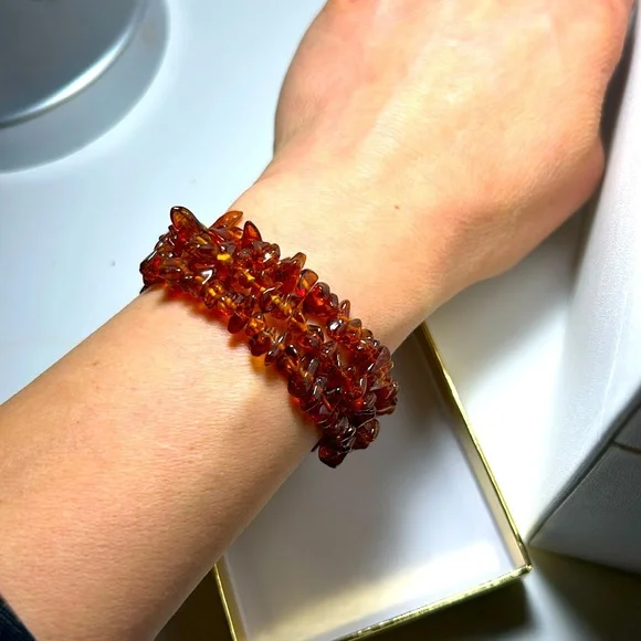 New Natural Baltic Amber Beaded Necklace and Bracelet - Picture 3 of 8